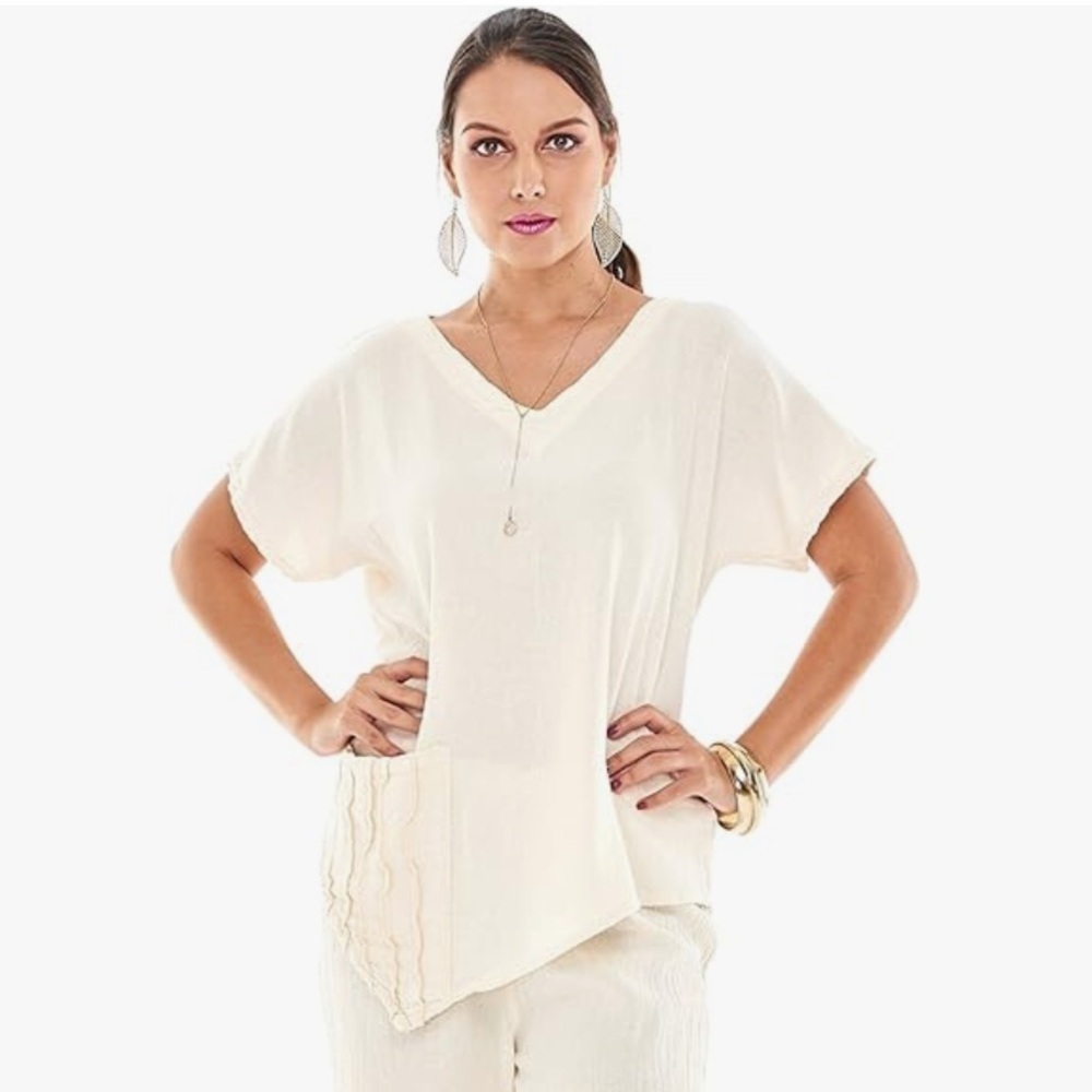 Oh my Gauze! Polly cotton white blouse size 2